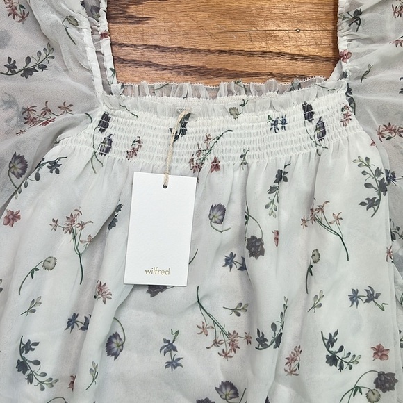 Wilfred White Floral Coastal Mesh Long Capsule Wardrobe Blouse A32 - Picture 2 of 4